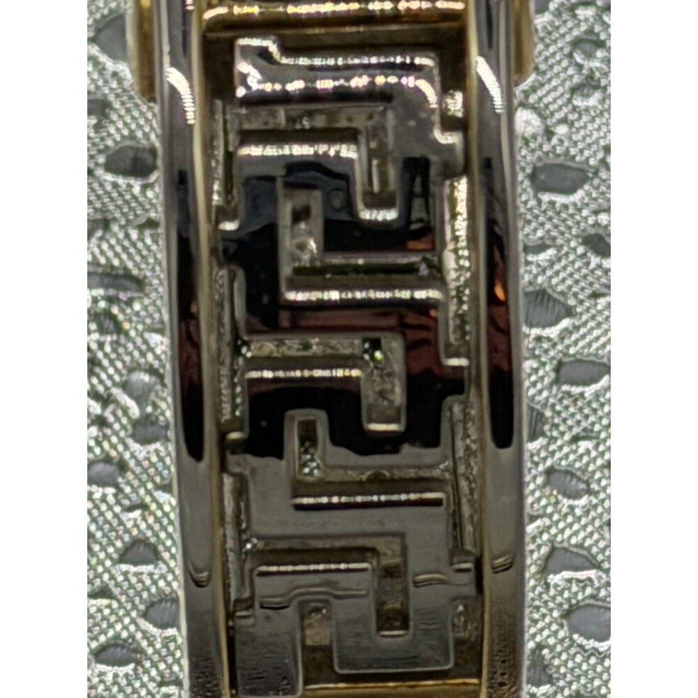 Peck & Peck Women's Cuff Bangle Watch PCP419 Greek Key Two-Tone Quartz Battery - Picture 5 of 7